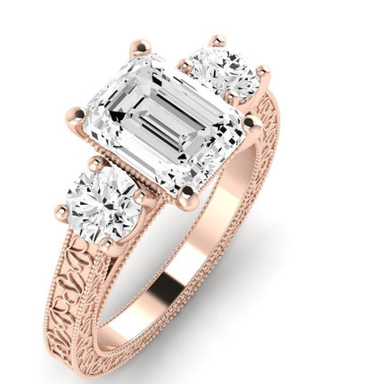 Belladonna Emerald Diamond Engagement Ring (Lab Grown Igi Cert) rosegold