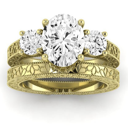 Belladonna Diamond Matching Band Only (does Not Include Engagement Ring) For Ring With Oval Center yellowgold