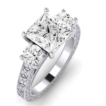 Belladonna Diamond Matching Band Only (does Not Include Engagement Ring) For Ring With Princess Center whitegold