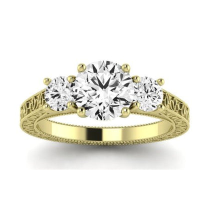 Belladonna Diamond Matching Band Only (does Not Include Engagement Ring) For Ring With Round Center yellowgold