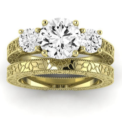 Belladonna Diamond Matching Band Only (does Not Include Engagement Ring) For Ring With Round Center yellowgold