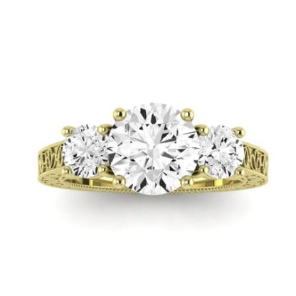 Belladonna Diamond Matching Band Only (does Not Include Engagement Ring) For Ring With Round Center yellowgold