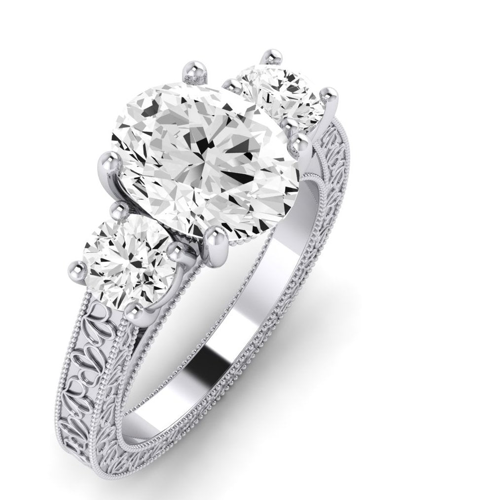 Belladonna Oval Moissanite Engagement Ring whitegold