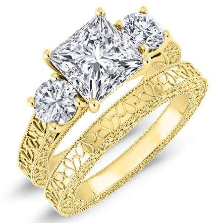 Belladonna Princess Moissanite Bridal Set yellowgold