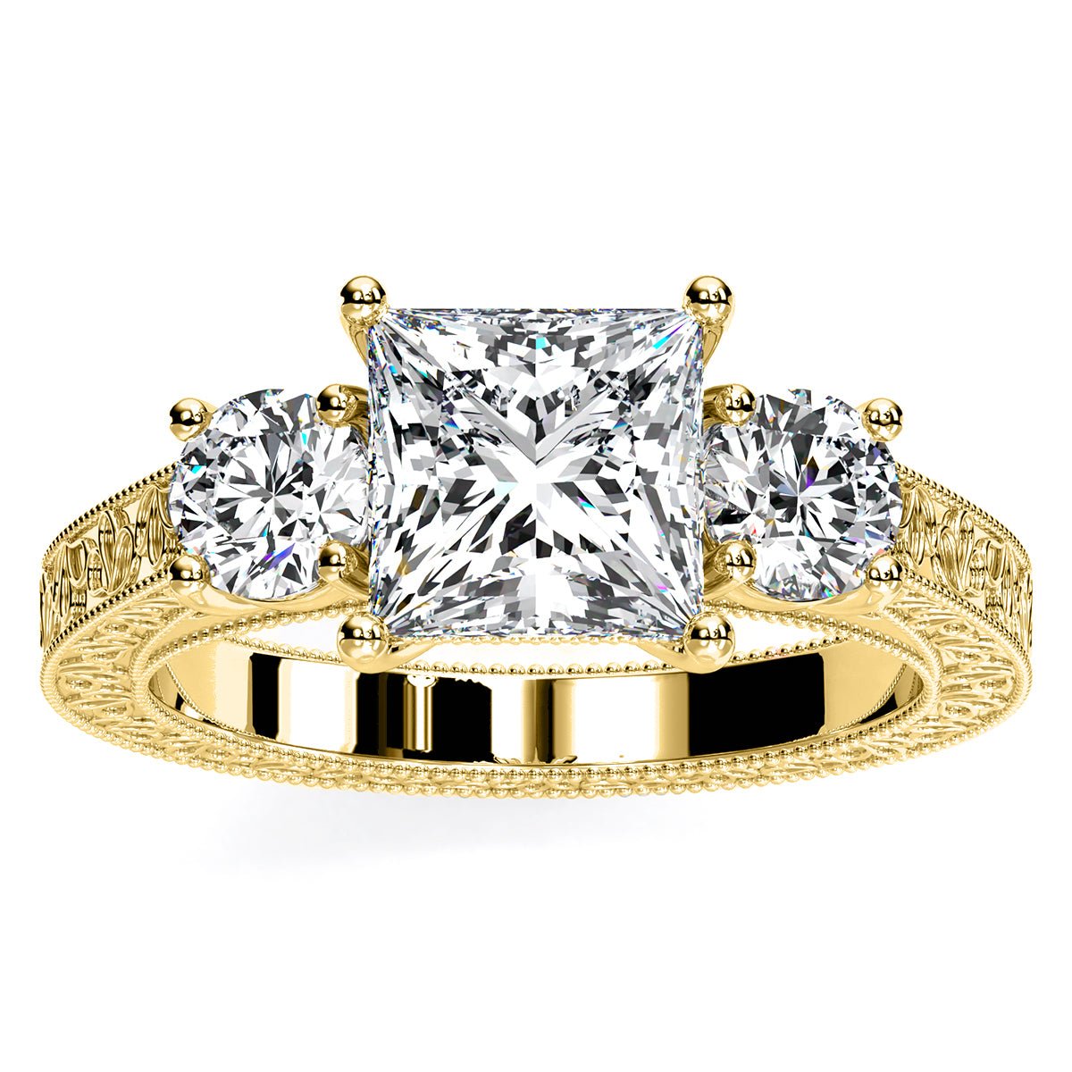 Belladonna Princess Moissanite Engagement Ring yellowgold