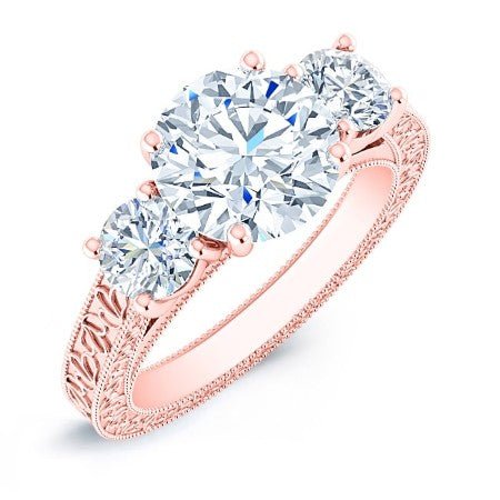 Belladonna Round Moissanite Bridal Set rosegold