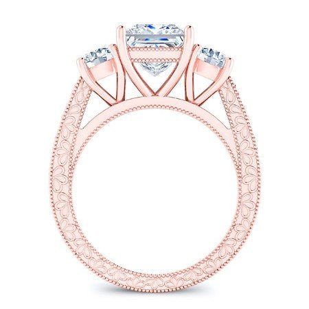 Belladonna Round Moissanite Bridal Set rosegold