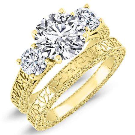 Belladonna Round Moissanite Bridal Set yellowgold