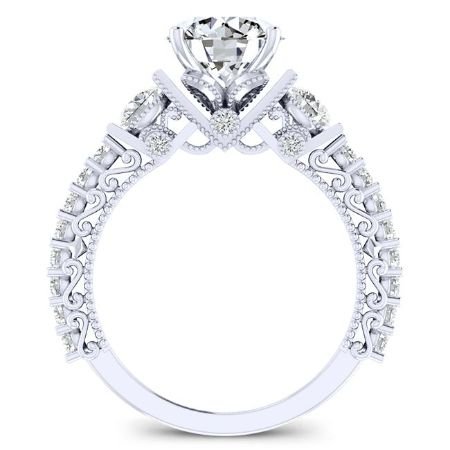 Belle Diamond Matching Band Only (engagement Ring Not Included) For Ring With Round Center whitegold