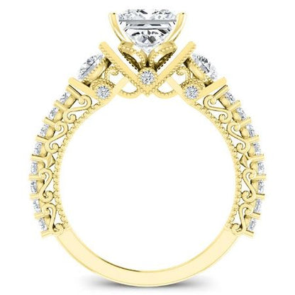 Belle Princess Moissanite Bridal Set yellowgold
