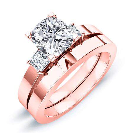 Bellflower Cushion Diamond Bridal Set (Lab Grown Igi Cert) rosegold