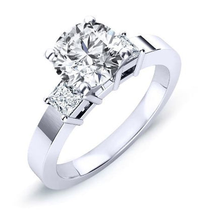 Bellflower Diamond Matching Band Only (engagement Ring Not Included) For Ring With Round Center whitegold