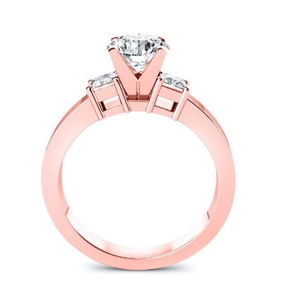 Bellflower Diamond Matching Band Only (engagement Ring Not Included) For Ring With Round Center rosegold