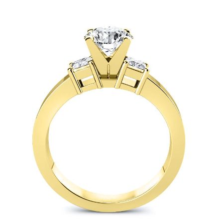 Bellflower Diamond Matching Band Only (engagement Ring Not Included) For Ring With Round Center yellowgold