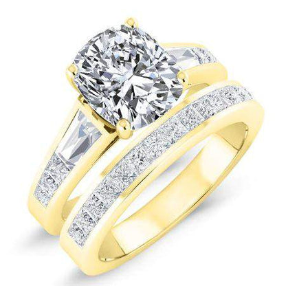 Bergamot Diamond Matching Band Only (engagement Ring Not Included) For Ring With Cushion Center yellowgold