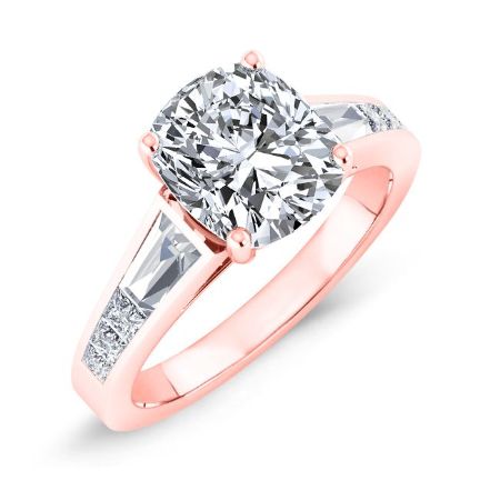 Bergamot Diamond Matching Band Only (engagement Ring Not Included) For Ring With Cushion Center rosegold