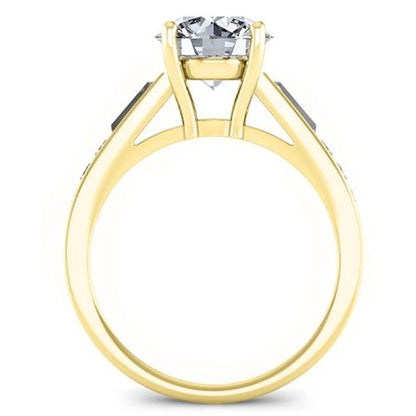 Bergamot Diamond Matching Band Only (engagement Ring Not Included) For Ring With Round Center yellowgold