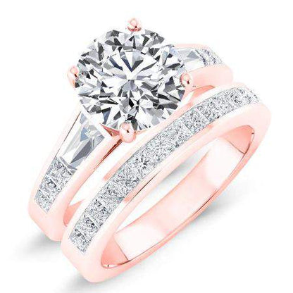 Bergamot Diamond Matching Band Only (engagement Ring Not Included) For Ring With Round Center rosegold