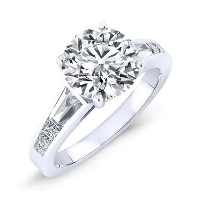 Bergamot Diamond Matching Band Only (engagement Ring Not Included) For Ring With Round Center whitegold