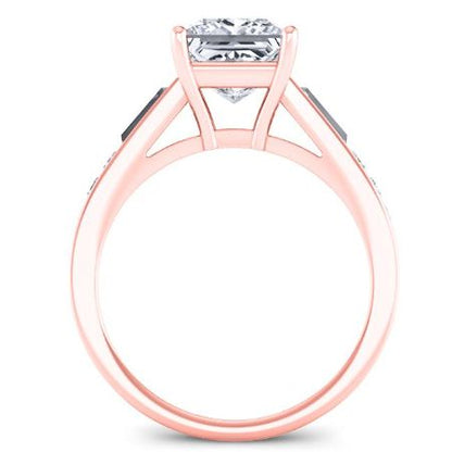 Bergamot Diamond Matching Band Only (engagement Ring Not Included) For Ring With Princess Center rosegold