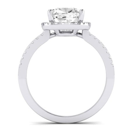 Bergenia Diamond Matching Band Only (does Not Include Engagement Ring ) For Ring With Cushion Center whitegold