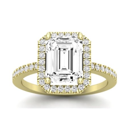 Bergenia Diamond Matching Band Only (does Not Include Engagement Ring ) For Ring With Emerald Center yellowgold
