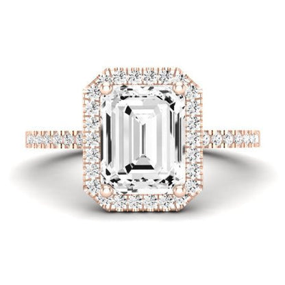 Bergenia Diamond Matching Band Only (does Not Include Engagement Ring ) For Ring With Emerald Center rosegold