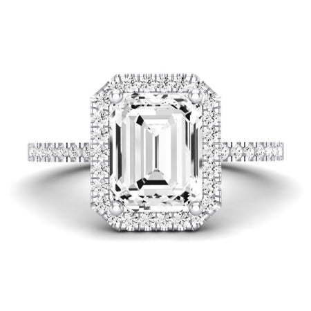 Bergenia Diamond Matching Band Only (does Not Include Engagement Ring ) For Ring With Emerald Center whitegold