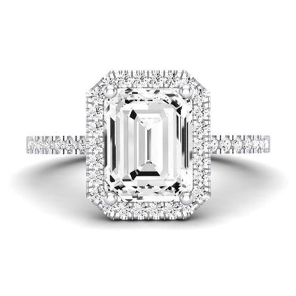 Bergenia Diamond Matching Band Only (does Not Include Engagement Ring ) For Ring With Emerald Center whitegold