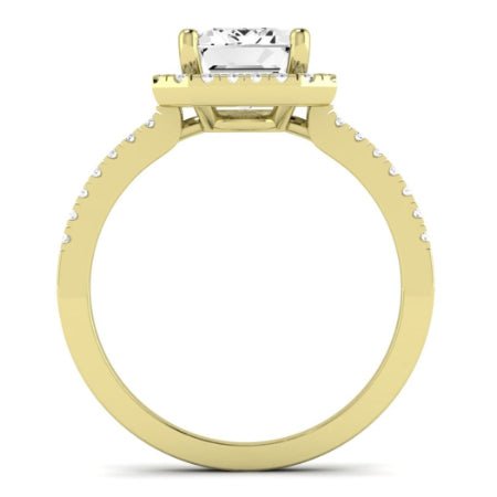 Bergenia Diamond Matching Band Only (does Not Include Engagement Ring ) For Ring With Emerald Center yellowgold