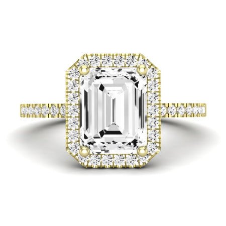 Bergenia Diamond Matching Band Only (does Not Include Engagement Ring ) For Ring With Emerald Center yellowgold