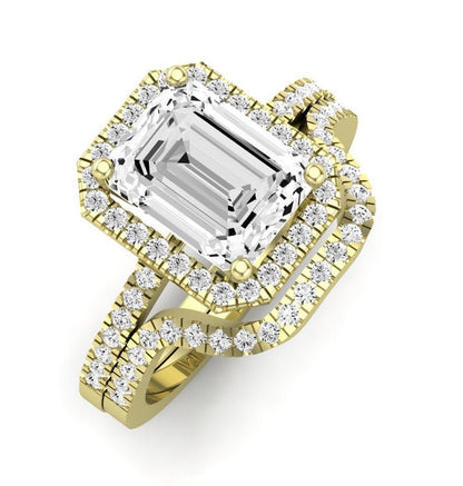 Bergenia Diamond Matching Band Only (does Not Include Engagement Ring ) For Ring With Emerald Center yellowgold