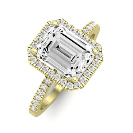 Bergenia Diamond Matching Band Only (does Not Include Engagement Ring ) For Ring With Emerald Center yellowgold