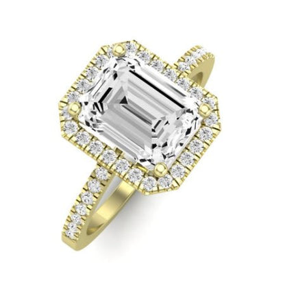 Bergenia Diamond Matching Band Only (does Not Include Engagement Ring ) For Ring With Emerald Center yellowgold