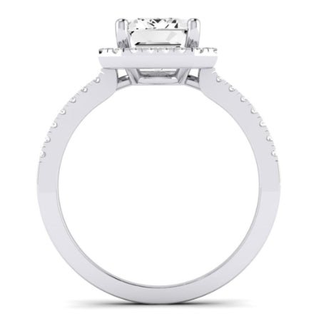 Bergenia Diamond Matching Band Only (does Not Include Engagement Ring ) For Ring With Emerald Center whitegold
