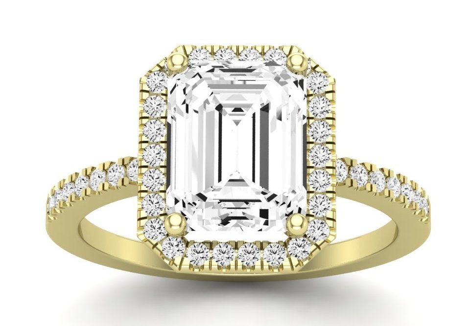 Bergenia Emerald Diamond Engagement Ring (Lab Grown Igi Cert) yellowgold