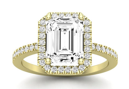 Bergenia Emerald Diamond Engagement Ring (Lab Grown Igi Cert) yellowgold