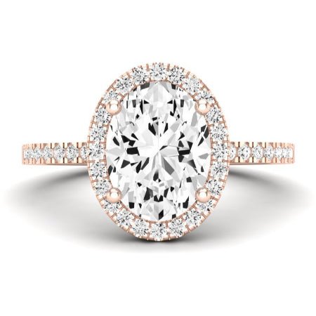 Bergenia Diamond Matching Band Only (does Not Include Engagement Ring ) For Ring With Oval Center rosegold
