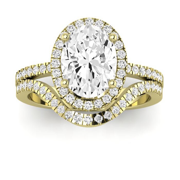 Bergenia Oval Moissanite Bridal Set yellowgold