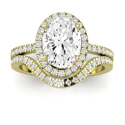 Bergenia Oval Moissanite Bridal Set yellowgold