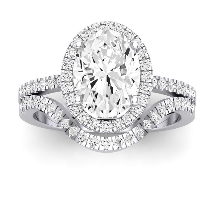 Bergenia Oval Moissanite Bridal Set whitegold
