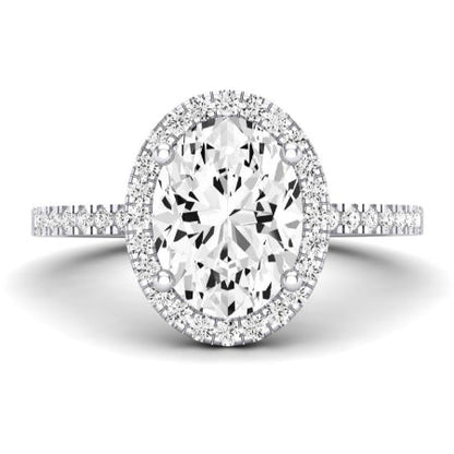 Bergenia Oval Moissanite Bridal Set whitegold