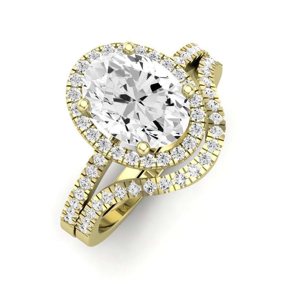 Bergenia Oval Moissanite Bridal Set yellowgold