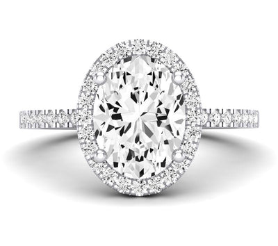 Bergenia Oval Moissanite Engagement Ring whitegold