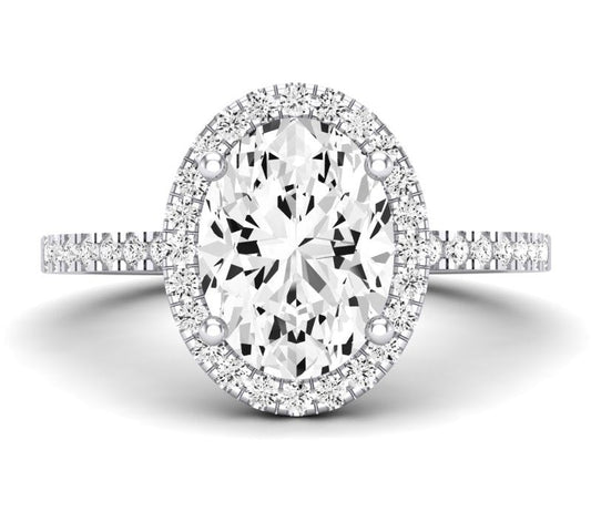 Bergenia Oval Moissanite Engagement Ring whitegold