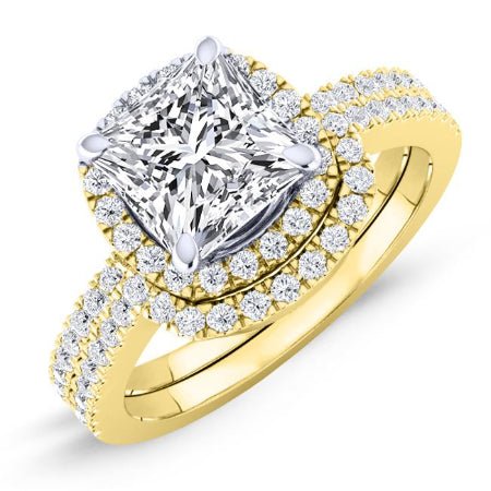 Bergenia Princess Moissanite Bridal Set yellowgold