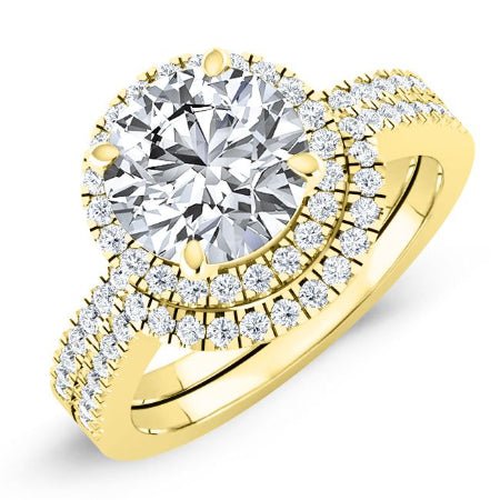 Bergenia Round Moissanite Bridal Set yellowgold