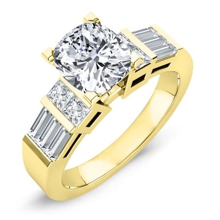 Bluebell Diamond Matching Band Only (engagement Ring Not Included) For Ring With Cushion Center yellowgold