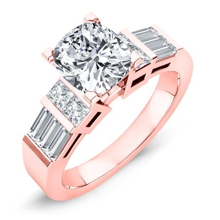 Bluebell Diamond Matching Band Only (engagement Ring Not Included) For Ring With Cushion Center rosegold