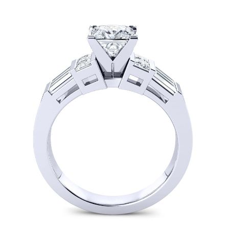 Bluebell Diamond Matching Band Only (engagement Ring Not Included) For Ring With Princess Center whitegold